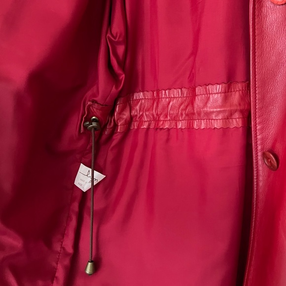 Carl W. Herrmann Pittsburgh Lyn Vintage Red Leather Cinch Waist Coat Women’s 10 - Picture 15 of 17